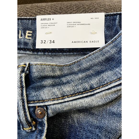 American Eagle Men's Airflex + original Straight Stretch Jeans - Size 32W x 34L - Picture 8 of 10
